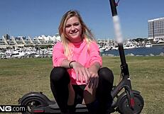 Blonde college girl chloe Foster getting tight pussy stretched out