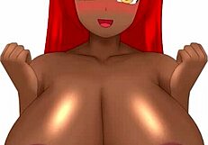 porn speed painting depicts big tits in anime hentai fantasy