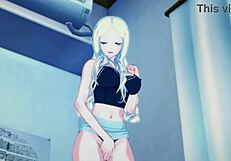 Irina Jelavic strips and masturbates in hentai roleplay