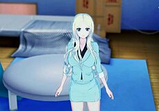 Irina Jelavic strips and masturbates in hentai roleplay