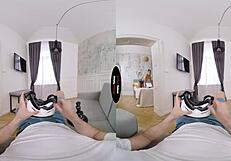 Virtual Taboo VR Experience with Brunette Blowjob and Handjob Feels So Real and Intense