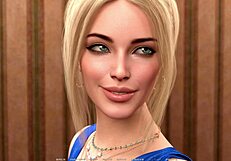 Blonde Babe Smothers in Masked Cartoon