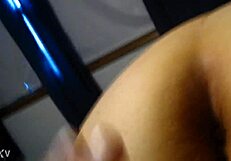 feeling the intense pleasure as i stimulate my wife's big hairy pussy with toys