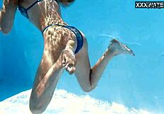 Ivi Rein's Intense Underwater Smoking with Horny Petite Blonde