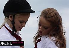 lesbian threesome ignites in the countryside