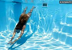 Ivi Rein's Intense Underwater Smoking with Horny Petite Blonde