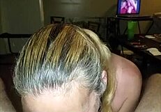 Blonde Slut Wife Sucks Cock
