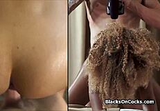 lubed ebony newbie pounded