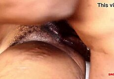 Ebony hot babe got banged in her room.