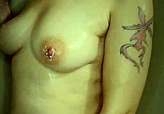 Detailed pawg soaping tits and ass in shower while fucking around