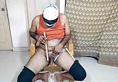 Watch her ass upside down while she handjobs that black cock?