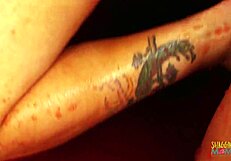 Paul Chaplin Seduced Into Foursome By Tattooed Lesbians In Stockings