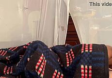 teen nerd wakes up with intense morning wood erection in early morning bedroom