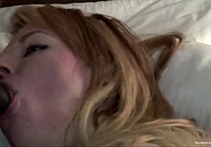 Cute blonde endures intense doggystyle and missionary pounding from her boyfriend's massive cock in hardcore amateur session