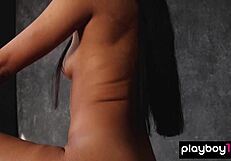 look at skinny asian fatima kojima ripping clothes to expose her petite shaved pussy!