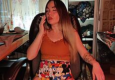 stepsister lights up a cigarette for a sexy smoke