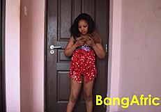 Ebony Beauty with Stunning Breasts Shakes Them in a Sensual Dance.