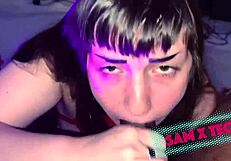 Goth Girl Sucks Big Black Monster Cock During Christmas Cumshot