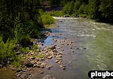 Mia malkova poses naked outdoors after striptease