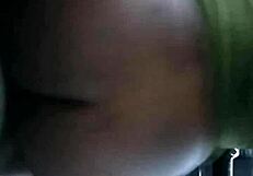 amateur with big curves makes homemade video in car