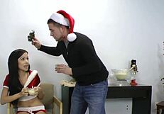 Hottest Babe Delivers Intense Ball Kicks and Knees on Her Knees in Sexy New Year Action