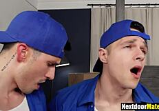 Hot Movers Threesome Bareback Fuck Client