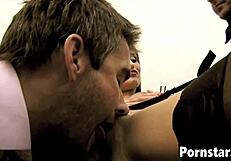 Claudia takes two dicks in double penetration session.