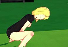 Android 18 Rides Cowgirl For Huge Creampie Explosion!