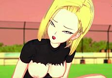 Android 18 Rides Cowgirl For Huge Creampie Explosion!