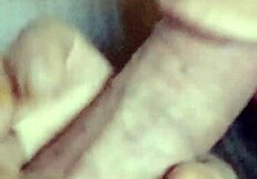 Mature chubby woman gives POV blowjob.