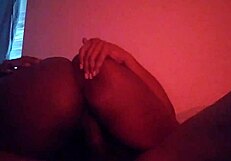 Ebony Amateur Rides Massive Black Cock on Homemade Webcam