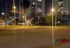 Brazilian Woman Exposes Breasts Outside Car in Porto Alegre Public