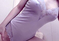 Blonde Teases with Oily Striptease, Ripping Clothes