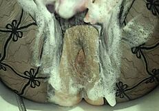 Is Her Hairy Pussy Wet From Shower Jet Or Fetish?