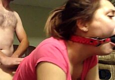 Amateur Couple Bent Over in Hardcore Doggy with Gagging and Choking