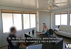 Blonde teen 18+ loves getting her pussy fucked for cash approval in office casting interview!