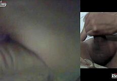 the boss's wife wanted video call lessons but got horny and we masturbated together