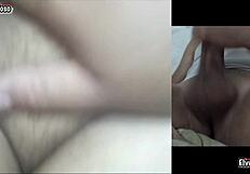 the boss's wife wanted video call lessons but got horny and we masturbated together