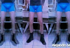 Mature Man Shows Package in Nylon Panties for Bisexual Daddy