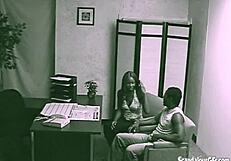 Black babe gets caught on office cctv during work