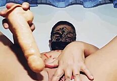 mirella delicia strips in lingerie, rips clothes, squirts while playing with dildo