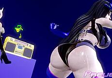 Dancing Seductively for a Miqote in This Captivating 3D Anime Hentai Scene