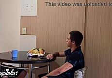 i arrive from my trip and get naughty with my friend