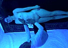 gigi breeze's relaxing blacklight massage session with teen vibes