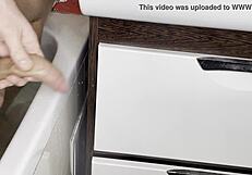 Supermdick33 hard masturbates hot dick in bathroom.