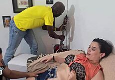 naughty veronica leal sucks big cock under table and gets ass fucked