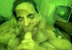 Two blonde milfs intensely lick and suck his pierced cock with toys.