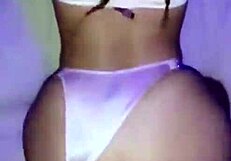 blonde with braids feels intense pleasure in doggy