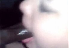 why is this chunky ebony deepthroating that big black cock?