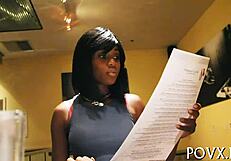 Teen Ebony In Bikini Sucks Hard White Cock